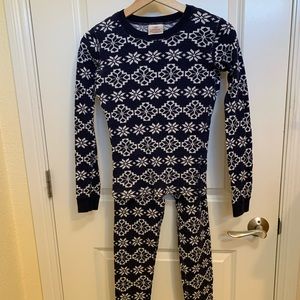 Hanna Andersson Waffle-Weave Pajama Set, size 150/12